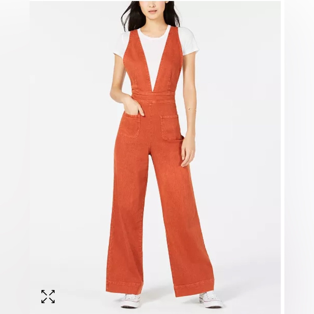 Dollhouse V neck denim jumpsuit